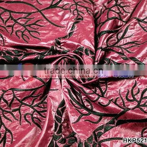 Lace Fabric/black Tree Geometry Plain Embroidery Fabric With Peachblow Basic Fabric From GZ Hongming thumbnail-5