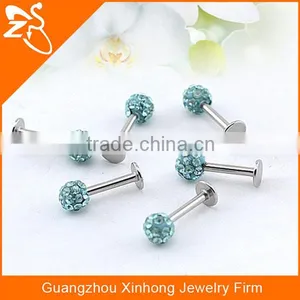 Surgical Stainless Steel Epoxy Crystal Lip Body Piercing Jewelry thumbnail-3