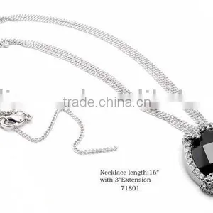 Black CZ Pendant Necklace thumbnail-1