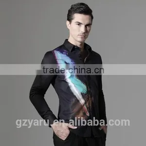 Men's Fashion Casual Printed Latest Long Sleeve Cotton Shirt thumbnail-1