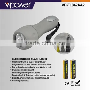 3 LED Rubber Flashlight thumbnail-1