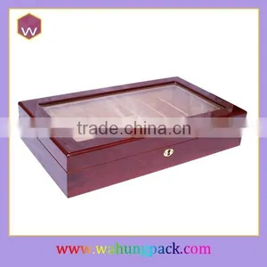 Glass Top Wooden Cigar Humidor Customized Gift Sets Box thumbnail-1