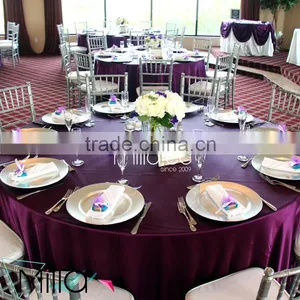 120 Round Satin Tablecloth for Wedding thumbnail-6