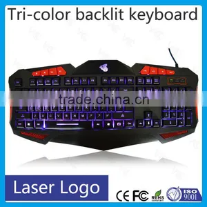 Hot Selling Backlit Multimdedia Wired Gaming Computer Keyboard thumbnail-1