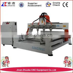 4 Spindles 4 Axis CNC Router With Moving Table Original 4 Axis NcStudio Controlling 1300*130mm ZK-1313-4 thumbnail-1