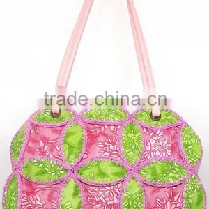 China Fashion Style Woman Shoulder Bag Leaf Design Fresh Color Medium Size thumbnail-1
