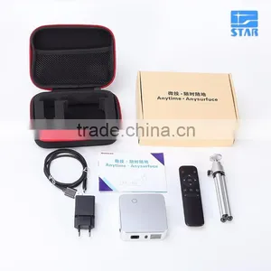 E05 Android 4.4 DLP Pico Projector Smartphone Quad-core Processor Smart HD 1080p RAM 1G ROM 8G WIFi 2.4G/5G Mini LED Projector thumbnail-1
