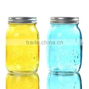 597ml Colorful Carving Glass Mason Jar With Lid thumbnail-1