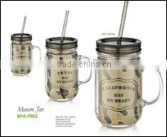 20oz Double Wall Mason Jar With Flax Sheet in Side thumbnail-2