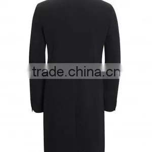 2014 New Style 100% Cashmere Classic Black Custom Winter Coats thumbnail-4