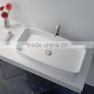 Sanitary Ware China Acrylic Solid Surface Wash Basin, Aritificial Stone Solid Surface Acrylic Wall Hang Wash Basins thumbnail-5