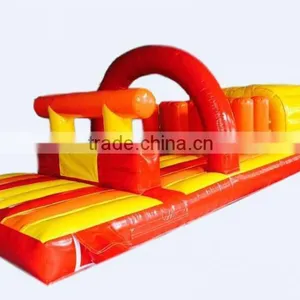 6mLx3.3mWx2.8mH Red Yellow Fire Hot Inflatable Obstacle Course Outdoor Adult Inflatable Obstacle Course Cheap thumbnail-1