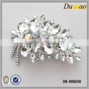 New Leaf Glass Brooch Metal Brooch for Women thumbnail-1