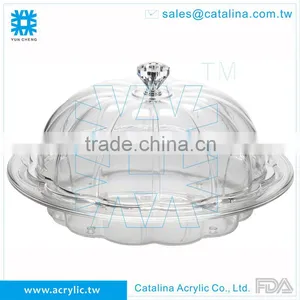 Luxury Acrylic Plastic Banquet Wedding Cake Dessert Fruit Tray With Lid thumbnail-4
