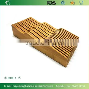 BH013/Durable Magnetic Knife Block, Universal Bamboo Knife Holder Set thumbnail-1