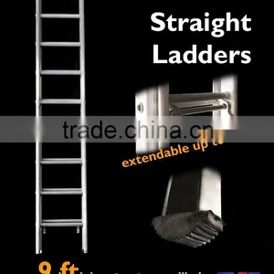 Aluminium 2 Section Straight Ladders 9 Ft. thumbnail-1