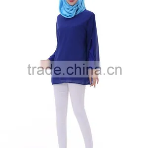 2016 Latest Design Chiffon Muslim Women Tops Islamic Tops Blouse thumbnail-5