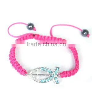 Colorful Catholic Rosary Cross Bracelet,rope Magnetic Fish Bracelet,fashion Charm Jewelry Bracelet thumbnail-3