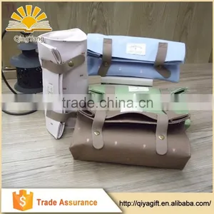 Wholesale Large Custom Folding Canvas Pencil Case With Button for School thumbnail-1