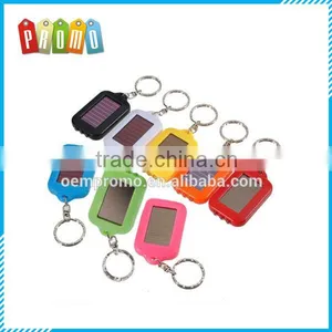 Mini Solar Power Rechargeable 3LED Flashlight Keychain Torch thumbnail-1