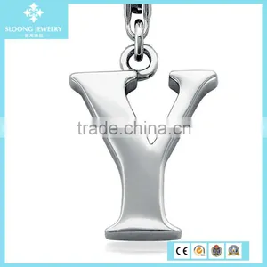 Simple Metal Fashion Letter F Charm in Sterling Silver thumbnail-4