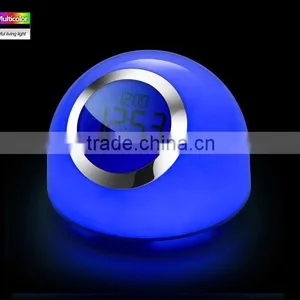 Multi Color Led Light Lamp With Digital Alarm Clock Lava Lamp 7 Color Chaning Night Light Touch Led Desk Table Lamp thumbnail-5