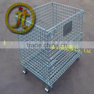 Galvanized Foldable Metal Storage Cages With Wheels thumbnail-1