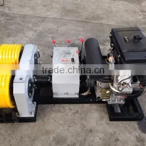 Fast Speed Double Drum Gasoline Engine Cableway Pulling Winch thumbnail-3