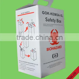 Medical Sharp Box White Garbage Bin/waterproof Carton Box for Hospital thumbnail-1
