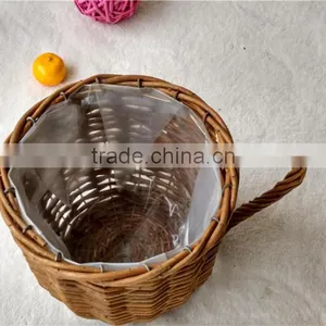 100%Handmade Plastic Lined Plant Basket Baskets for Potted Plants thumbnail-3