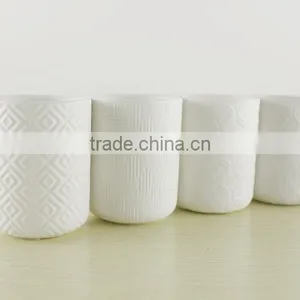 Custom Design Emboss Ceramic Candle Holder,tea Light Candlestick thumbnail-5