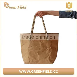 Fashion Washable Kraft Paper Large Shoulder Tote Bag thumbnail-1