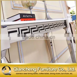 Hotel Marble Console Table With Mirror Silver Legs thumbnail-4