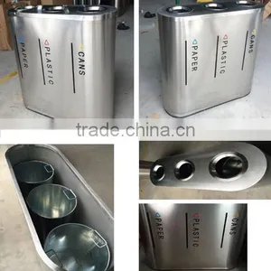 Arlau Outdoor Classified Stainless Steel Trash Bin thumbnail-2