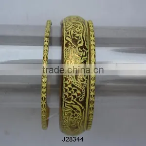 Antique Finished Brass Bangles With Patterns thumbnail-1