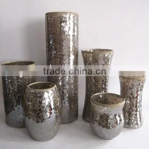 Hand Made Fancy Red Glass Cylinder Candle Holder Elegant Candle Holder For Wedding thumbnail-3