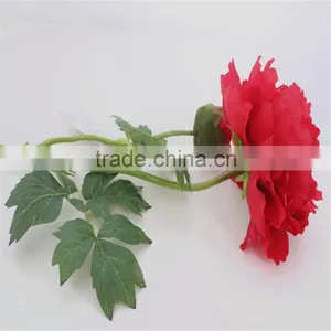 SJ20170053 Artificial Red Fabric Peony Flower for Indoor Decoration thumbnail-1
