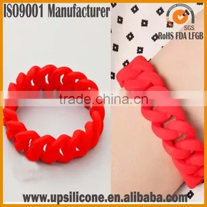Colorful Fluorescent Braided Silicone Bracelets Silicone Chain Bracelet thumbnail-2