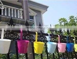 Assorted Color Decorative Metal Iron Flower Pot Hanging Balcony Garden Planter thumbnail-4