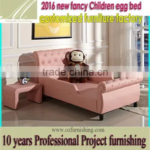 MMD02 Sweet Pink & Blue Kids Single Bed With Guardrail 2016 New Classic Children Kids Baby Furniture thumbnail-1