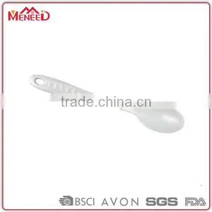 Daily Use Custom Logo Print Accepted Plain Long White Melamine Plastic Salad Spoon thumbnail-1