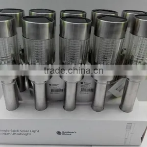 White Led Stainless Steel Tube Solar Light Garden Outdoor thumbnail-3