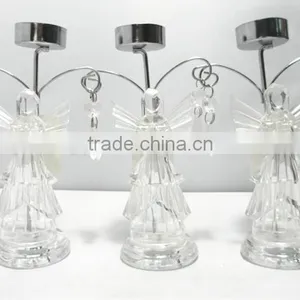 Clear Acrylic Angel With Iron Candle Holders Elegrane Xmas Ornament thumbnail-1