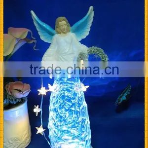 Newest Style Acrylic Led Light White Christmas Wreaths Angel With String Light thumbnail-2
