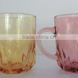 GH264 Glass Drinking Cup With Colorful Spray thumbnail-1