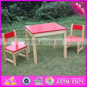 2016 New Design Home / School / Kindergarten Red Solid Wooden Toddler Table and Chairs W08G134 thumbnail-1