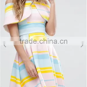 OEM Service Supply Type And Evening / Formal Dresses Type Elegant Evening Dress/ Print Off-shoulder Dress thumbnail-5