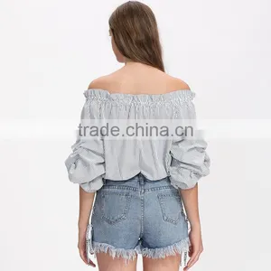 Women Latest off Shoulder Styles Casual Blouse Designs Images thumbnail-5