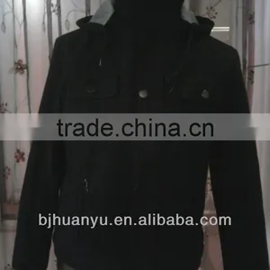 New Design Man With Hat Leisure Windroof Black Short Coat thumbnail-1