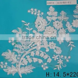New Arrival Embroidered Lace Beaded Applique With Good Price thumbnail-1